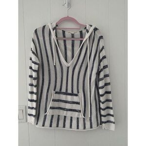 Love Stitch Women's Sz S Hooded Knit Campfire Boho Beach Sweater Pockets